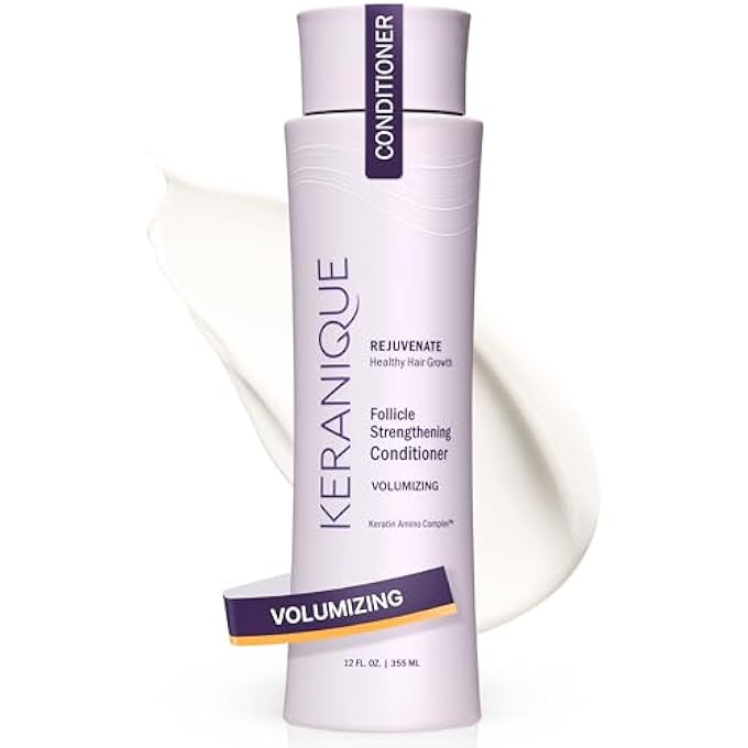 Keranique HAIR GROWTH STIMULATING CONDITIONER WITH KERATIN AMINO COMPLEX - DECREASES BREAKAGE - SEALS SPLIT ENDS - CONTROLS FRIZZ - NO SULFATES DYES OR PARABENS - 12 FL. OZ - Image 1